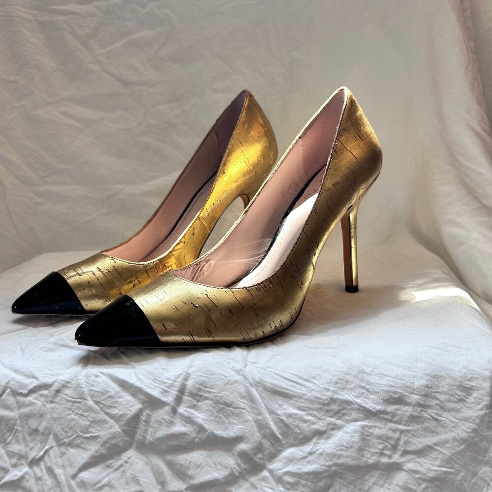Vince Camuto Harty 2 Gold & Black Heels